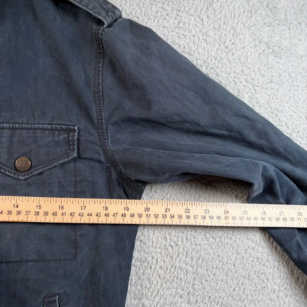 Levis Mens Military Field Jacket Small Black Cotton Canvas Utility Moto Coat